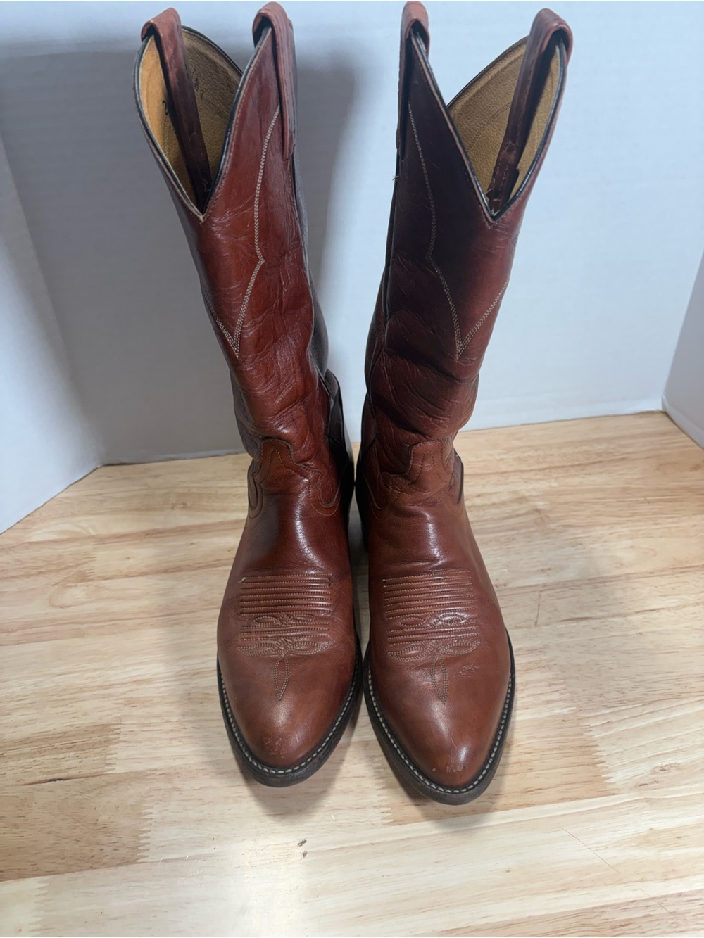 Tony Lama Brown Leather Western Cowboy Boots
